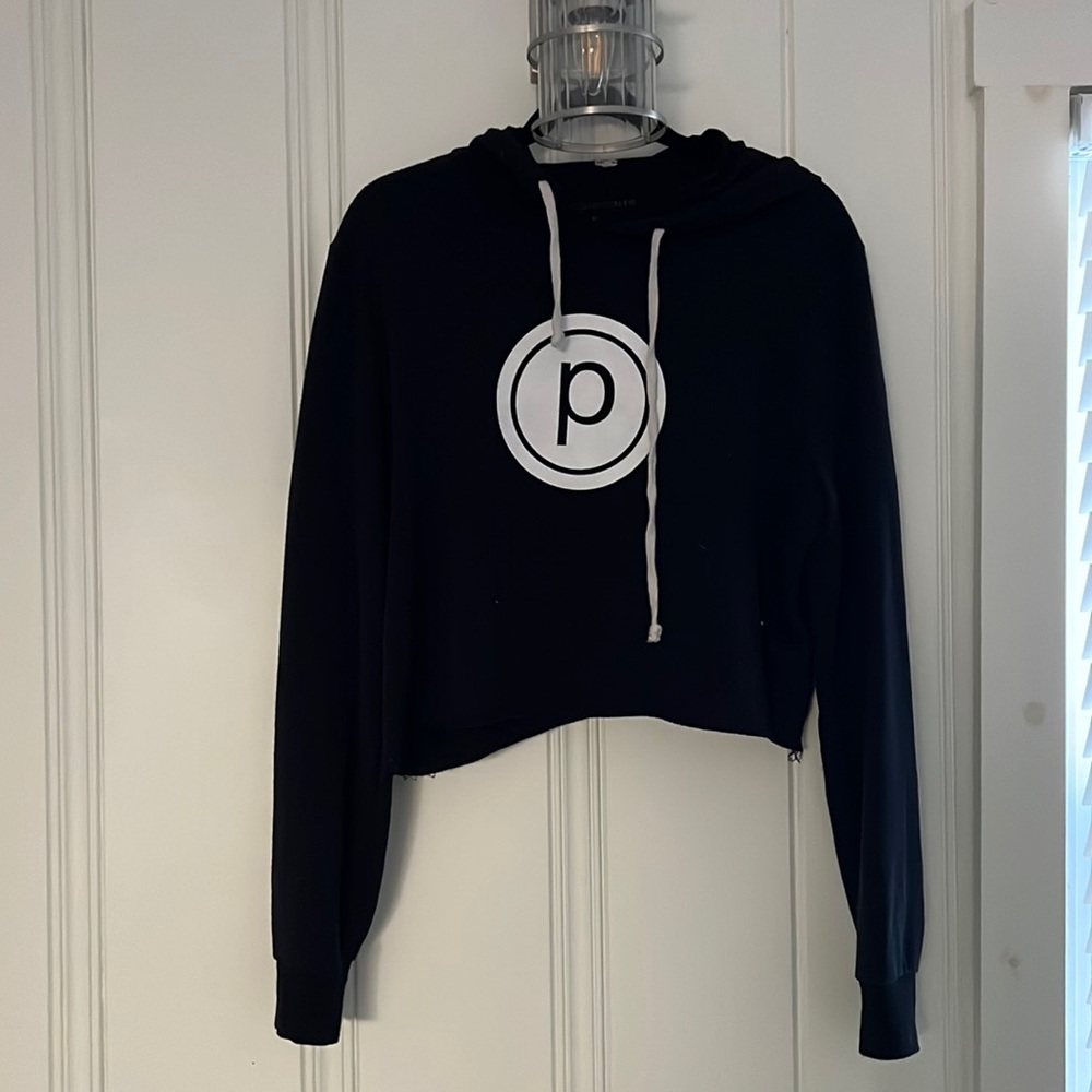 Pure barre hooded cropped sweatshirt